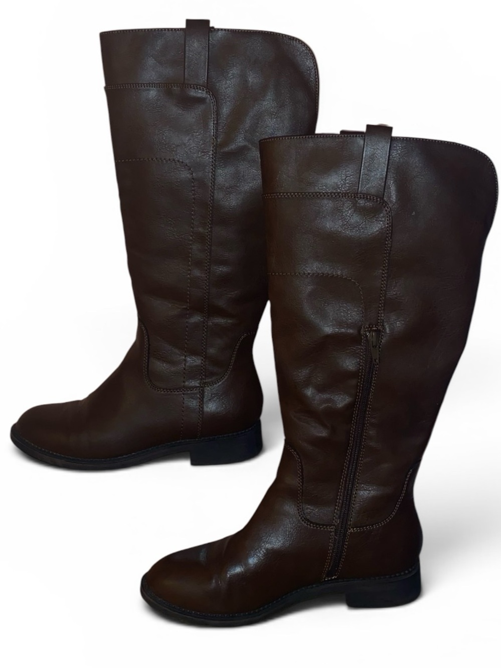 FRYE and CO Giovanna Knee-High Tall Boots Equestrian Style Med Brown SZ 7-1/2 - Picture 3 of 8